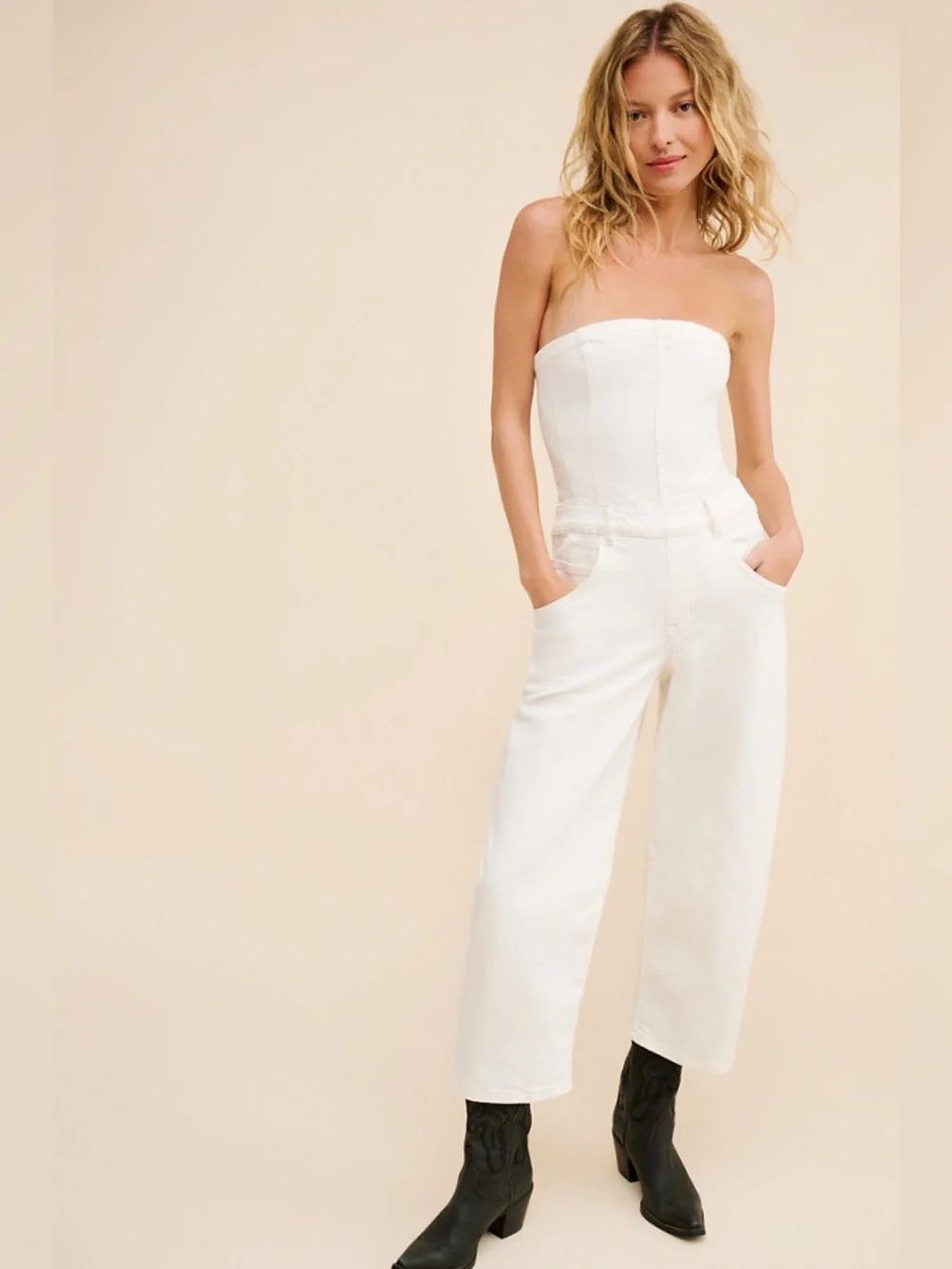 We The Free je Suis Pret Barrel Jumpsuit Size L